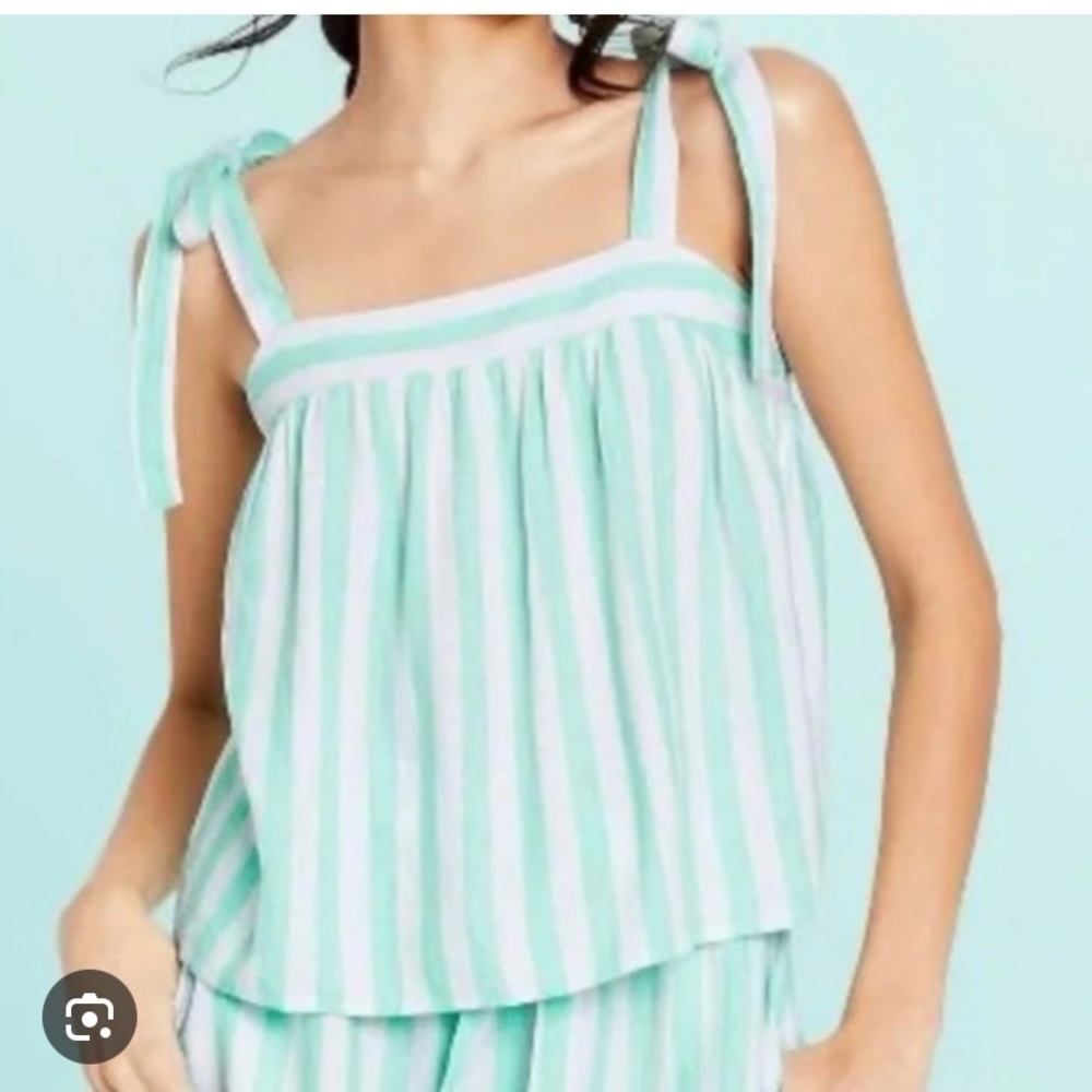 Stoney Clover Lane x Target Striped Sleeveless Crop Top Shoulder Ties Small S